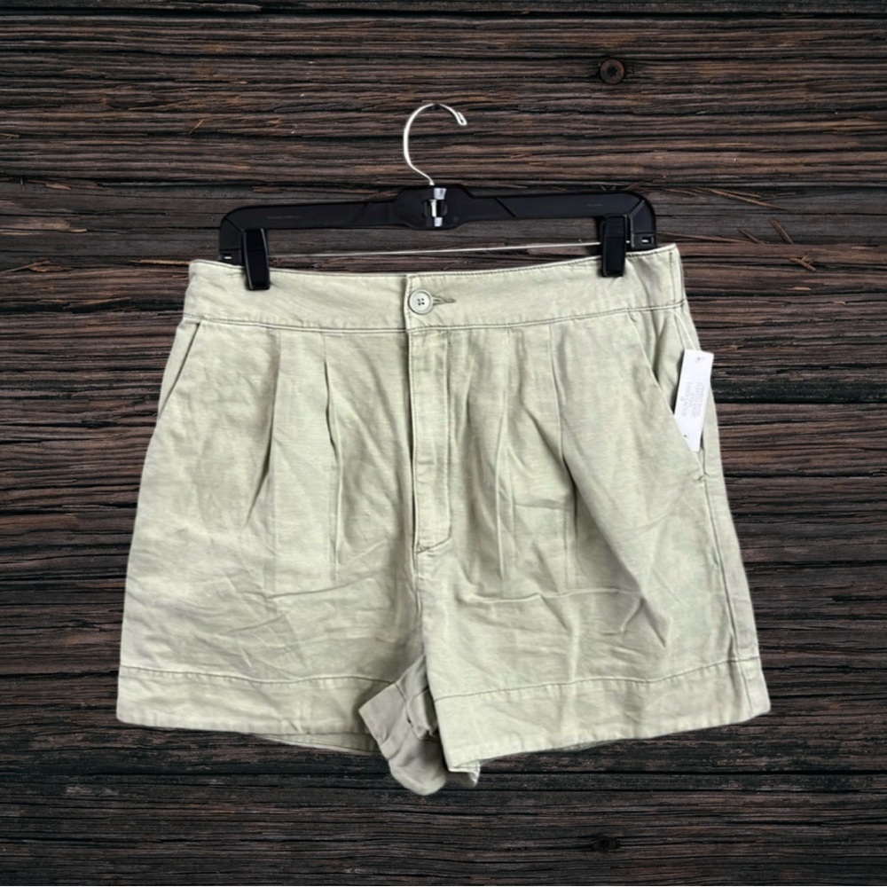 Joie High Rise Linen Blend Pleated Shorts NWT Size S